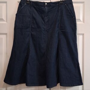 Southern Lady Classic Navy Blue Western Cottagecore Women's Skirt Size 20W